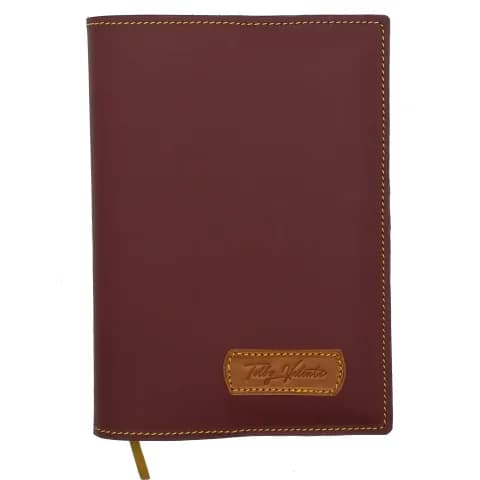 Husa de piele naturala pentru agenda standard, Tolby Valenti, 23 x 17 x 1 cm, rosie