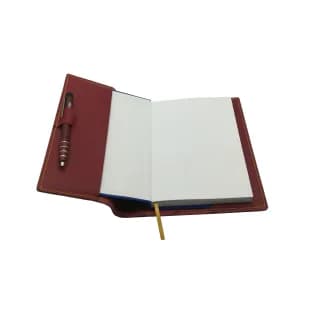 Husa de piele naturala pentru agenda standard, Tolby Valenti, 23 x 17 x 1 cm, rosie - 3