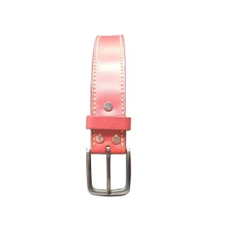 Curea Premium pentru Barbati din Piele Naturala, Rosie, Catarama din Otel, realizata manual, Lungime 140 cm, Latime 4cm, Grosime 4 mm - 4
