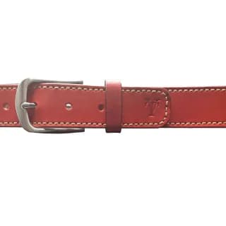 Curea Premium pentru Barbati din Piele Naturala, Rosie, Catarama din Otel, realizata manual, Lungime 140 cm, Latime 4cm, Grosime 4 mm - 6