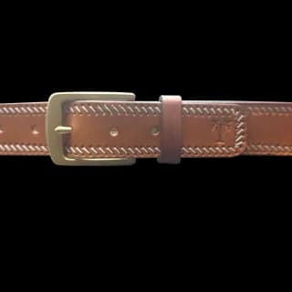 Curea de LUX pentru Barbati din Piele Naturala, Maro, Catarama din Alama, realizata manual, Lungime 140 cm, Latime 4cm, Grosime 4 mm - 4