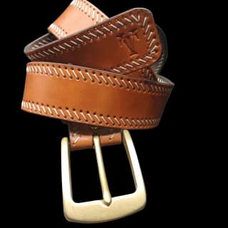 Curea de LUX pentru Barbati din Piele Naturala, Maro, Catarama din Alama, realizata manual, Lungime 140 cm, Latime 4cm, Grosime 4 mm - 5
