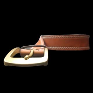Curea de LUX pentru Barbati din Piele Naturala, Maro, Catarama din Alama, realizata manual, Lungime 140 cm, Latime 4cm, Grosime 4 mm - 6
