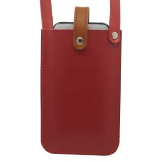 Husa Travel Telefon din Piele Naturala, Rosie, Tolby Valenti cu Prindere de Gat, 17 x 11 x 0.5 cm - 4