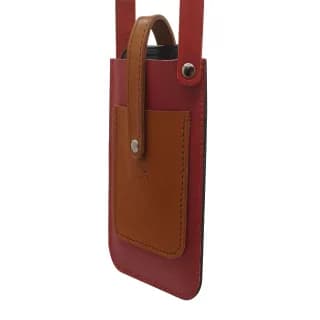 Husa Travel Telefon din Piele Naturala, Rosie, Tolby Valenti cu Prindere de Gat, 17 x 11 x 0.5 cm - 6