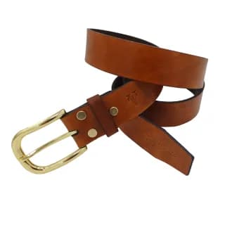 Curea pentru Barbati din Piele Naturala, Maro, Catarama Aurie, realizata manual, Lungime 140 cm, Latime 4cm, Grosime 4 mm - 3