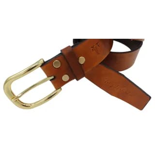 Curea pentru Barbati din Piele Naturala, Maro, Catarama Aurie, realizata manual, Lungime 140 cm, Latime 4cm, Grosime 4 mm - 5