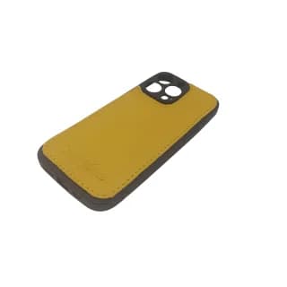 Husa Compatibila Iphone 16 Pro Max, Galben/Negru din Silicon si Piele Naturala - 3