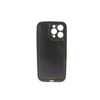 Husa Compatibila Iphone 16 Pro Max, Galben/Negru din Silicon si Piele Naturala - 5
