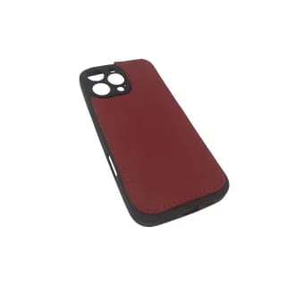 Husa Compatibila Iphone 16 Pro Max, Rosie/Negru din Silicon si Piele Naturala - 2