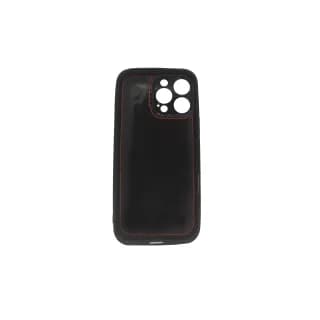 Husa Compatibila Iphone 16 Pro Max, Rosie/Negru din Silicon si Piele Naturala - 5