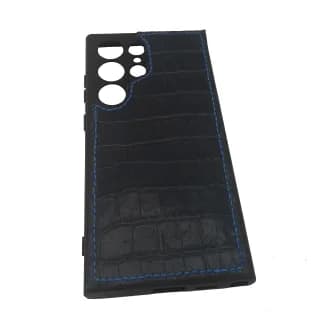 Husa Compatibila Samsung Galaxy S24 Ultra din Silicon cu Piele Naturala Croco - 1