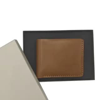 Portofel Tolby Valenti barbatesc, maro din piele naturala 11,5 x 9,5 x 1,2 cm - 4