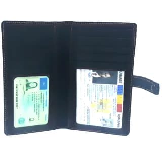 Portofel lung Tolby Valenti, Negru, din Piele Naturala cu Fereastra Buletin si Permis, 10,5 x 18 x 1 cm - 6