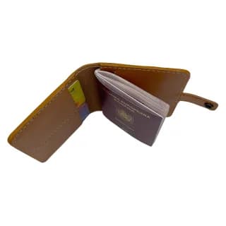 PortPasaport Tolby Valenti, Maro Cognac din Piele Naturala 14 x 11 x 1 cm - 2