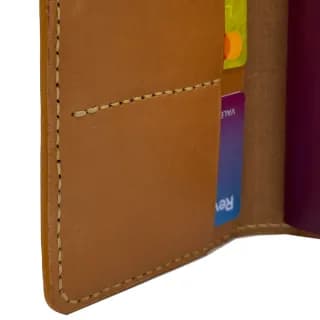 PortPasaport Tolby Valenti, Maro Cognac din Piele Naturala 14 x 11 x 1 cm - 3