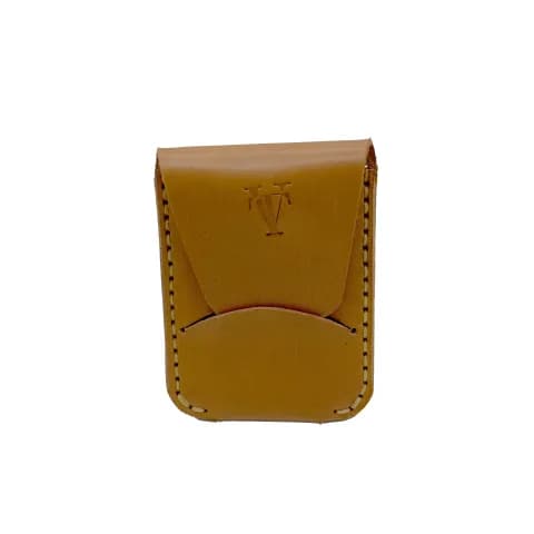 Port Card cu clapeta, Tolby Valenti, din Piele Naturala Maro Cognac, 9,5 x 7 x 0,5 cm