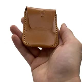 Port Card cu clapeta, Tolby Valenti, din Piele Naturala Maro Cognac, 9,5 x 7 x 0,5 cm - 2