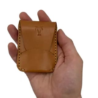 Port Card cu clapeta, Tolby Valenti, din Piele Naturala Maro Cognac, 9,5 x 7 x 0,5 cm - 3