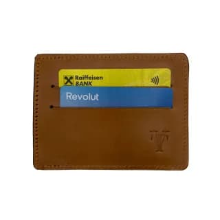 Port Document Maro Cognac pentru Buletin si Carduri Tolby Valenti din piele naturala 12 x 9 x 0,5 cm - 2