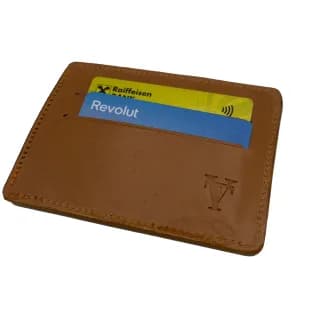 Port Document Maro Cognac pentru Buletin si Carduri Tolby Valenti din piele naturala 12 x 9 x 0,5 cm - 3