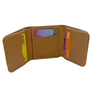 Portofel Trifold Maro Cognac, Tolby Valenti din Piele Naturala 26 x 10 x 2 cm - 5