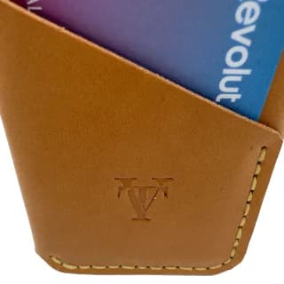 Port Card Minimalist din Piele Naturala, Maro Cognac, Tolby Valenti 9,5 x 6,5 x 0,5 cm - 3