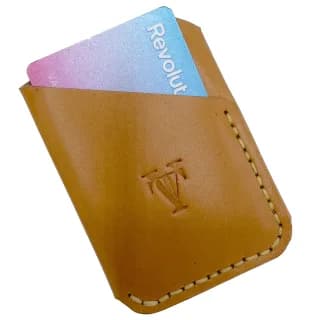 Port Card Minimalist din Piele Naturala, Maro Cognac, Tolby Valenti 9,5 x 6,5 x 0,5 cm - 5