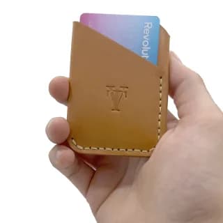 Port Card Minimalist din Piele Naturala, Maro Cognac, Tolby Valenti 9,5 x 6,5 x 0,5 cm - 6