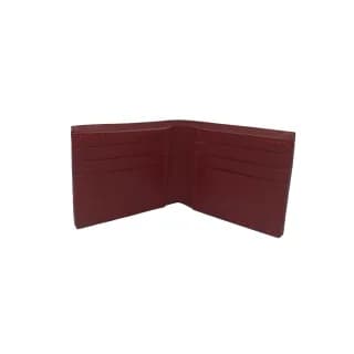 Portofel bifold, Rosu, Tolby Valenti, din piele naturala italiana, 24 x 9, 5 x 1 cm - 5