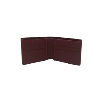 Portofel bifold, Visiniu, Tolby Valenti, din piele naturala italiana, 24 x 9, 5 x 1 cm - 5