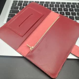 Pouch pentru tutun și foițe din piele naturală – Roșu 17 x 9 x 1,5 cm - 4