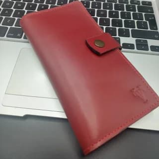 Pouch pentru tutun și foițe din piele naturală – Roșu 17 x 9 x 1,5 cm - 5