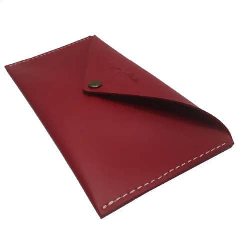 Plic pentru Bani Tolby Valenti din Piele Naturala, Rosu, 21cm x 11, 5 cm x 0, 5 cm