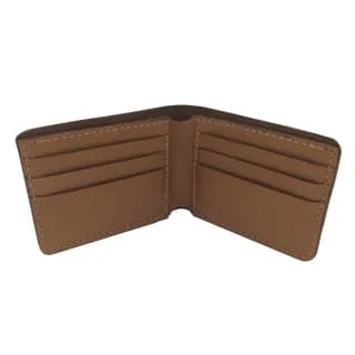 Portofel Tolby Valenti barbatesc, maro din piele naturala 11,5 x 9,5 x 1,2 cm