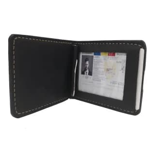 Portofel Tolby Valenti cu Clema de Bani si Fereastra Buletin, din piele naturala italiana, 24 x 9 x 0,5 cm