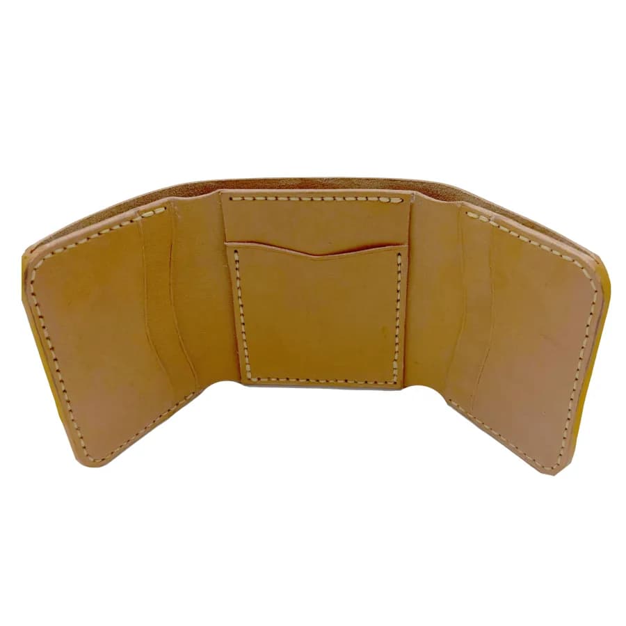 Portofel Trifold Maro Cognac, Tolby Valenti din Piele Naturala 26 x 10 x 2 cm