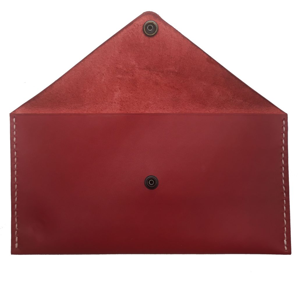 Plic pentru bani, Rosu, Tolby Valenti din piele naturala 21cm x 11,5 cm x 0,5 cm - imagine 3