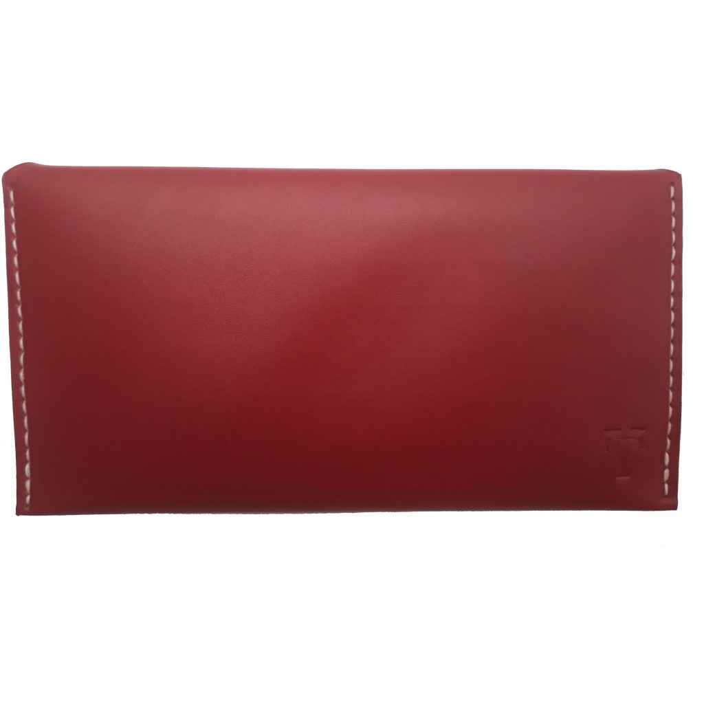 Plic pentru bani, Rosu, Tolby Valenti din piele naturala 21cm x 11,5 cm x 0,5 cm - imagine 2