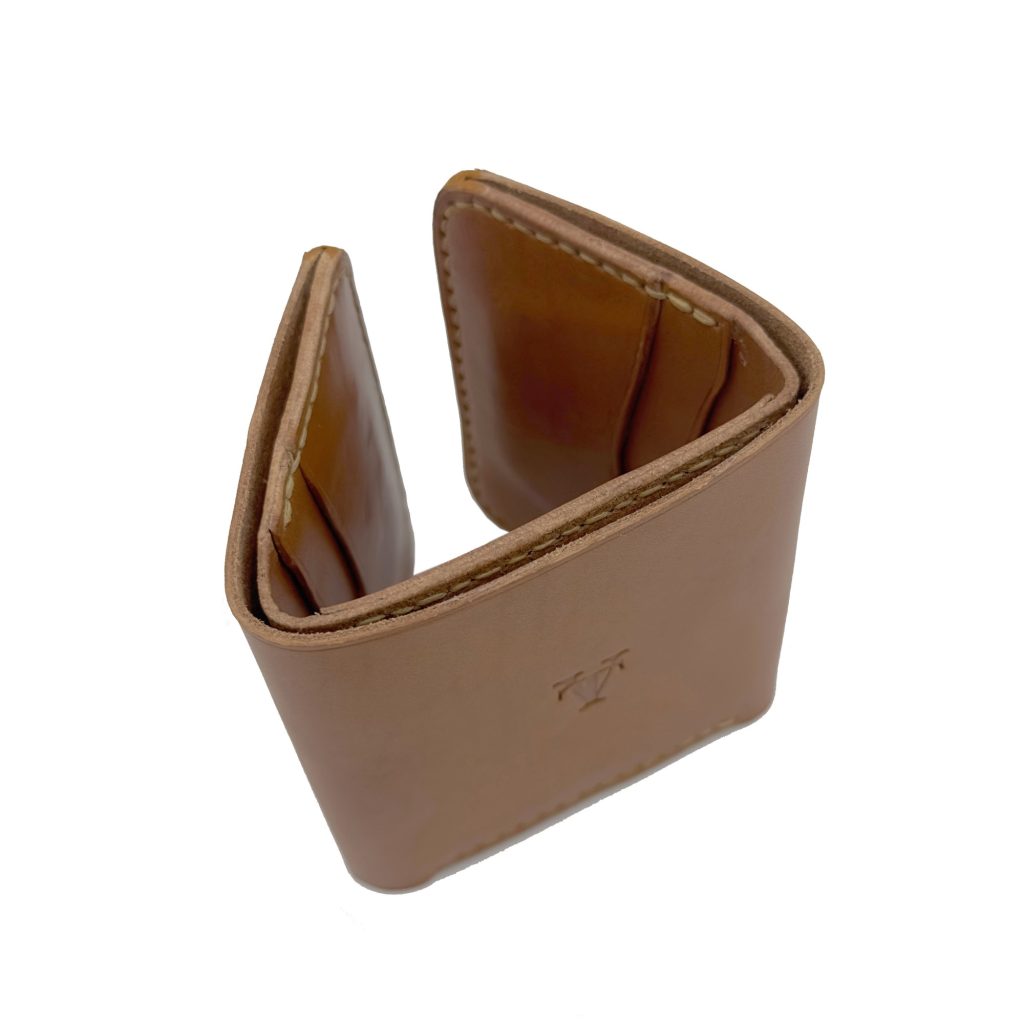 Portofel Trifold Maro Cognac , Tolby Valenti din Piele Naturala 26 x 10 x 2 cm - imagine 7