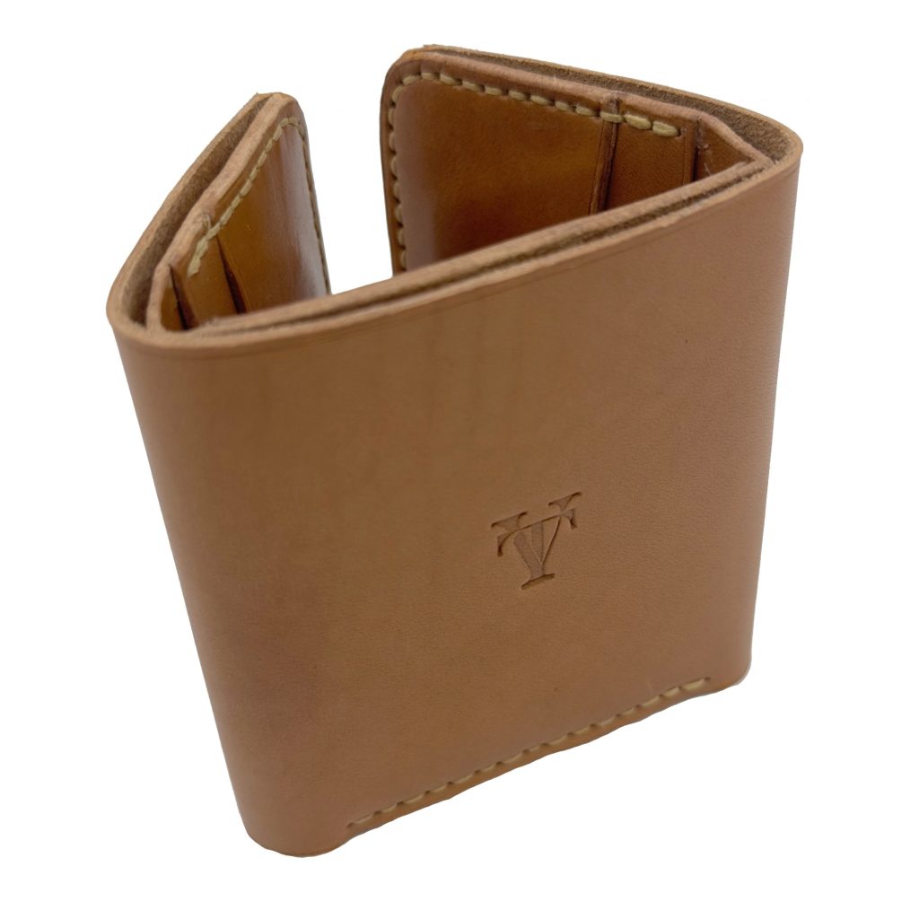 Portofel Trifold Maro Cognac , Tolby Valenti din Piele Naturala 26 x 10 x 2 cm - imagine 8